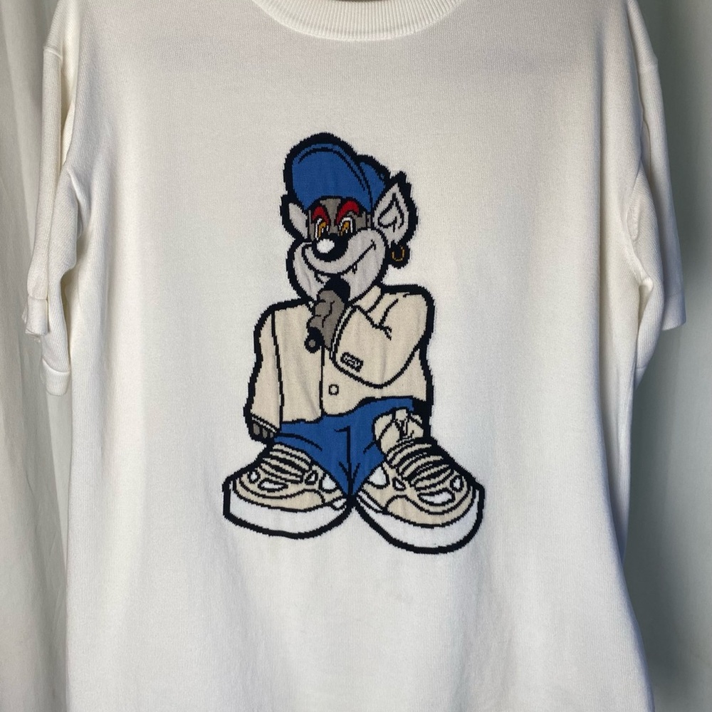 Louis Vuitton Intarsia Cartoon Motive Short Sleeve Knitwear Singer Bear Small